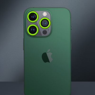 Apple İphone 12 Pro Max Neon Fosforlu Kamera Lens - Yeşil