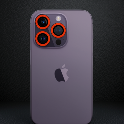 Apple İphone 12 Pro Neon Fosforlu Kamera Lens - Turuncu