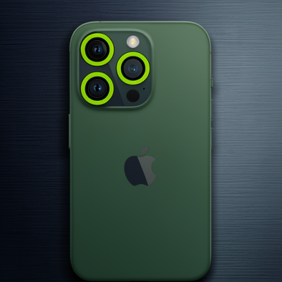 Apple İphone 12 Pro Neon Fosforlu Kamera Lens - Yeşil