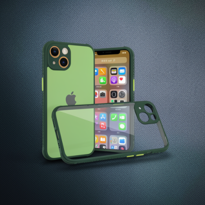Apple İphone 13 Mini Kılıf Miami Şeffaf Silikon - Koyu Yeşil