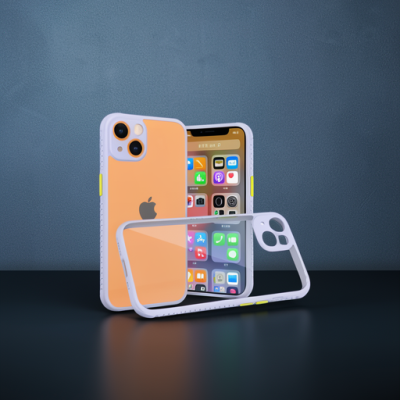 Apple İphone 13 Mini Kılıf Miami Şeffaf Silikon - Lila