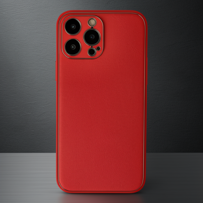 Apple İphone 13 Pro Kılıf Coco Deri Silikon Kapak - Kırmızı