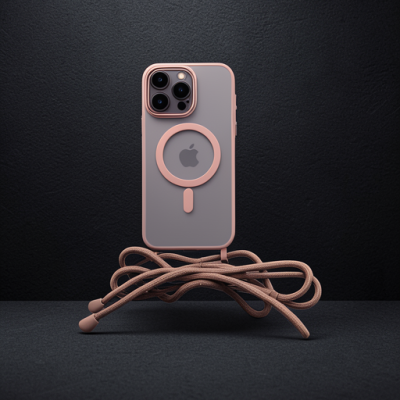 Apple İphone 13 Pro Kılıf Divo Lazer Askılı Magsafe Kapak - Pembe