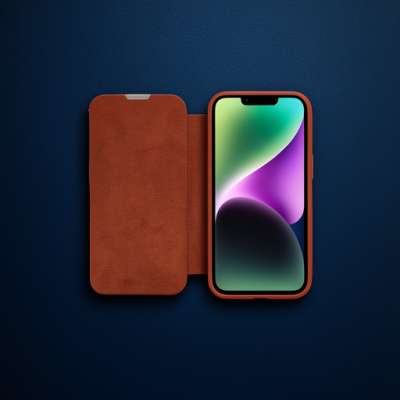 Apple İphone 13 Pro Kılıf Dolpin Kapaklı - Kahverengi