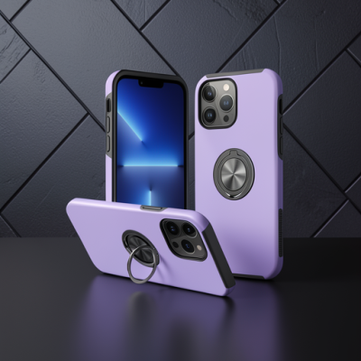 Apple İphone 13 Pro Kılıf Elit Yüzüklü Kapak - Mor