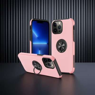 Apple İphone 13 Pro Kılıf Elit Yüzüklü Kapak - Pembe
