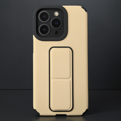 Apple İphone 13 Pro Kılıf Mega Standlı Silikon - Gold