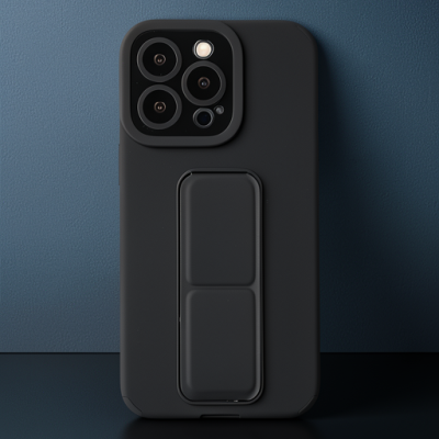 Apple İphone 13 Pro Kılıf Mega Standlı Silikon - Siyah