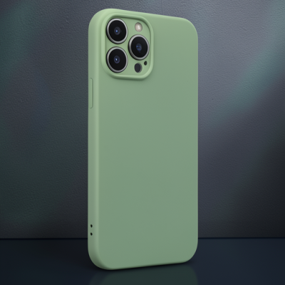 Apple İphone 13 Pro Kılıf Nano İçi Kadife Silikon - Yeşil