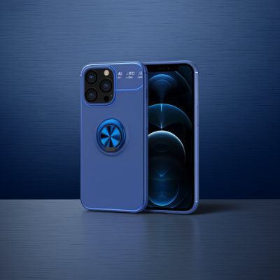 Apple İphone 13 Pro Kılıf Range Yüzüklü Silikon - Mavi