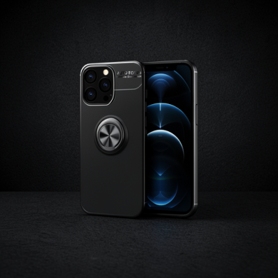 Apple İphone 13 Pro Kılıf Range Yüzüklü Silikon - Siyah
