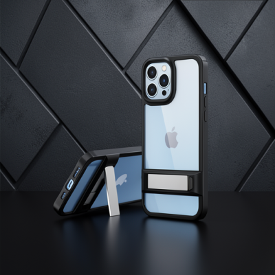 Apple İphone 13 Pro Kılıf Rolet Stand Kapak - Siyah