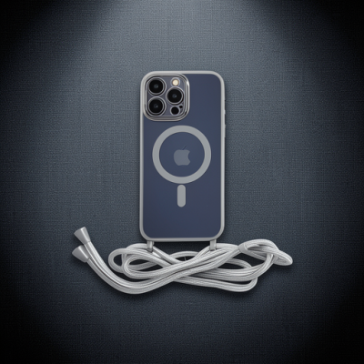 Apple İphone 13 Pro Max Kılıf Divo Lazer Askılı Magsafe Kapak - Gümüş