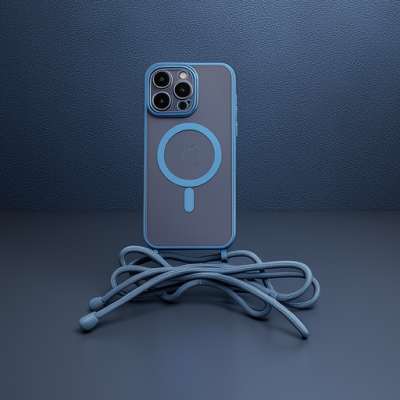 Apple İphone 13 Pro Max Kılıf Divo Lazer Askılı Magsafe Kapak - Sierra Blue