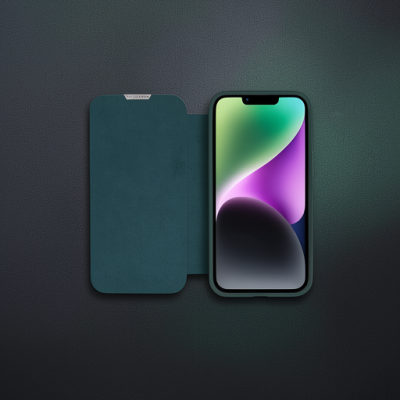 Apple İphone 13 Pro Max Kılıf Dolpin Kapaklı - Koyu Yeşil