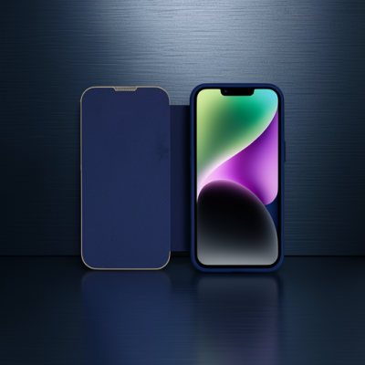 Apple İphone 13 Pro Max Kılıf Dolpin Kapaklı - Lacivert
