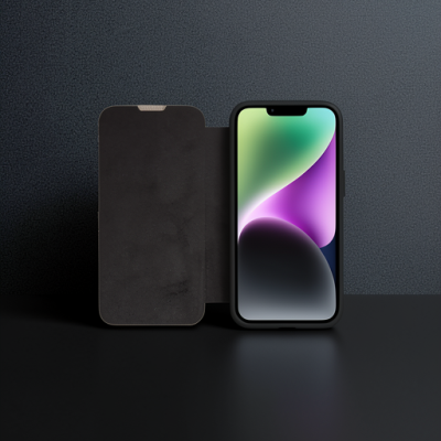 Apple İphone 13 Pro Max Kılıf Dolpin Kapaklı - Siyah