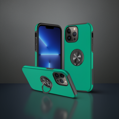 Apple İphone 13 Pro Max Kılıf Elit Yüzüklü Kapak - Yeşil