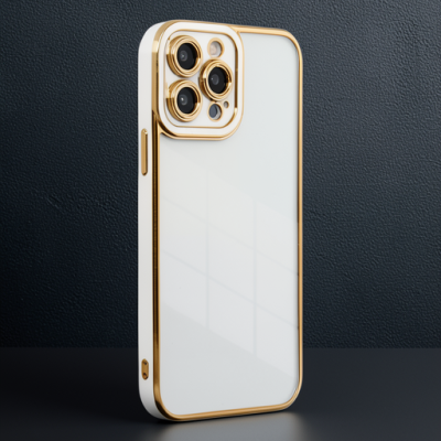Apple İphone 13 Pro Max Kılıf Liva Lens Silikon - Beyaz