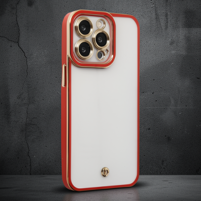 Apple İphone 13 Pro Max Kılıf Liva Lens Silikon - Kırmızı