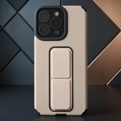 Apple İphone 13 Pro Max Kılıf Mega Standlı Silikon - Gold