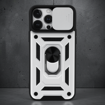Apple İphone 13 Pro Max Kılıf Pars Lens Yüzüklü Silikon - Gümüş