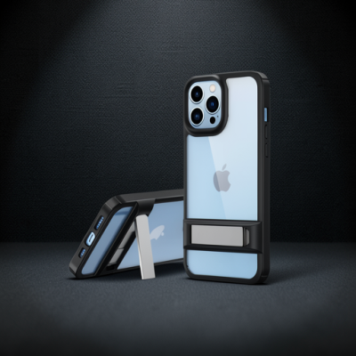 Apple İphone 13 Pro Max Kılıf Rolet Stand Kapak - Siyah