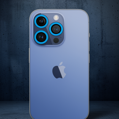 Apple İphone 13 Pro Max Neon Fosforlu Kamera Lens - Mavi