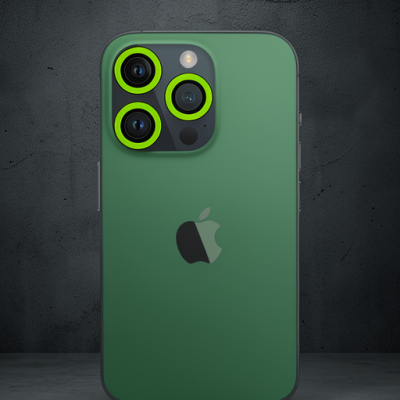 Apple İphone 13 Pro Max Neon Fosforlu Kamera Lens - Yeşil
