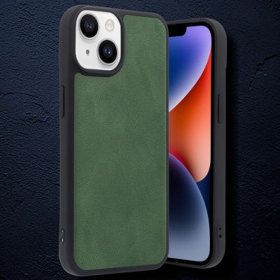 Apple İphone 14 Kılıf Aras Deri Kapak - Açık Yeşil