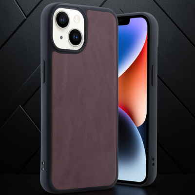 Apple İphone 14 Kılıf Aras Deri Kapak - Bordo