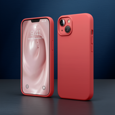 Apple İphone 14 Kılıf First Silikon - Kırmızı