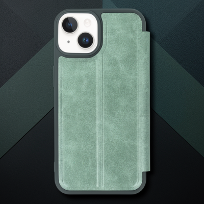 Apple İphone 14 Kılıf Flip Cover - Koyu Yeşil