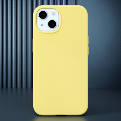 Apple İphone 14 Kılıf Nano İçi Kadife Silikon - Sarı