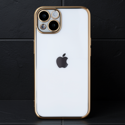 Apple İphone 14 Kılıf Razer Lensli Silikon - Gold