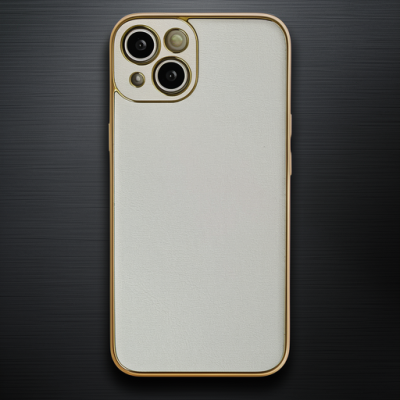 Apple İphone 14 Plus Kılıf Coco Deri Silikon Kapak - Gold