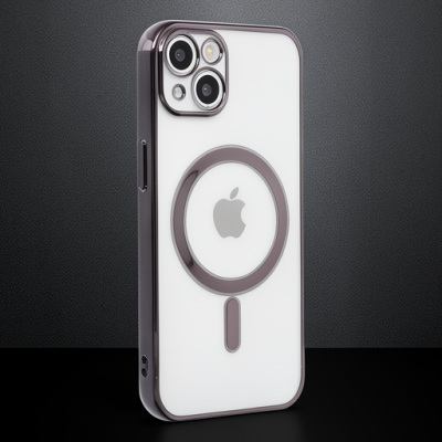 Apple İphone 14 Plus Kılıf Magneticsafe Lazer Silikon - Siyah