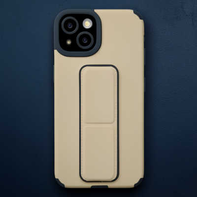 Apple İphone 14 Plus Kılıf Mega Standlı Silikon - Gold