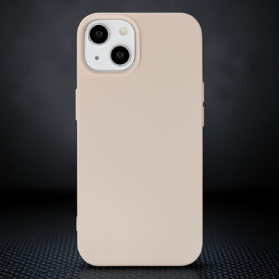 Apple İphone 14 Plus Kılıf Nano İçi Kadife Silikon - Pudra