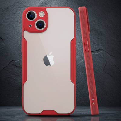 Apple İphone 14 Plus Kılıf Platin Silikon - Kırmızı