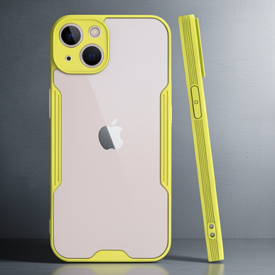 Apple İphone 14 Plus Kılıf Platin Silikon - Sarı