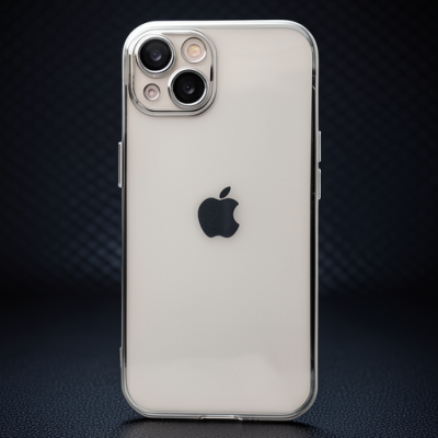 Apple İphone 14 Plus Kılıf Razer Lensli Silikon - Gümüş