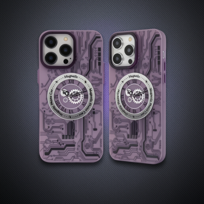 Apple İphone 14 Pro Kılıf Apollo Magneticsafe Desenli Kapak - Apollo Mor - 5