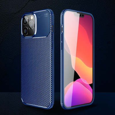 Apple İphone 14 Pro Kılıf Auto Focus Karbon Kapak - Lacivert