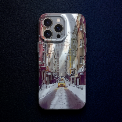 Apple İphone 14 Pro Kılıf Crew Desenli Kapak - Galata Kulesi
