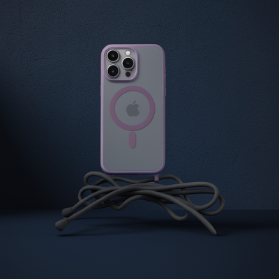 Apple İphone 14 Pro Kılıf Divo Lazer Askılı Magsafe Kapak - Derin Mor