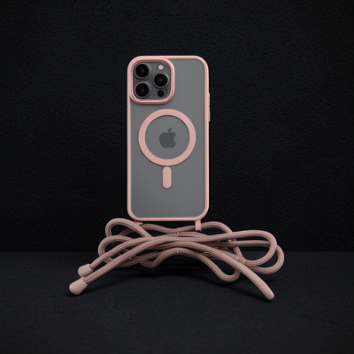 Apple İphone 14 Pro Kılıf Divo Lazer Askılı Magsafe Kapak - Pembe