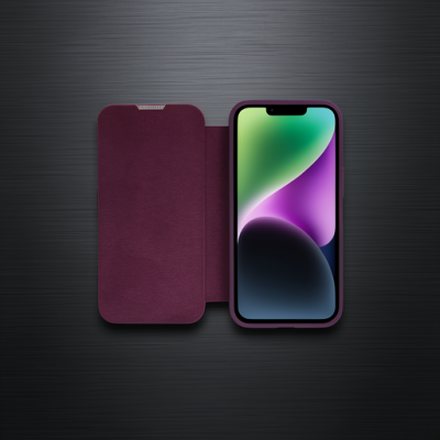 Apple İphone 14 Pro Kılıf Dolpin Kapaklı - Derin Mor