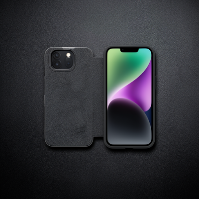 Apple İphone 14 Pro Kılıf Dolpin Kapaklı - Siyah