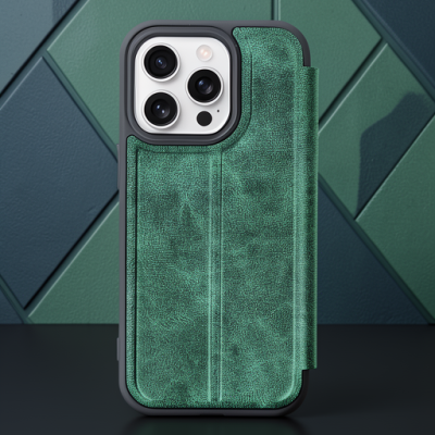 Apple İphone 14 Pro Kılıf Flip Cover - Koyu Yeşil